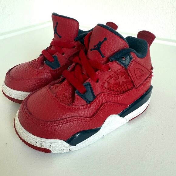 Nike Jordan 4 Retro SE PS Monsoon Red Youth Sneakers Size 7C Kidcore - Picture 3 of 8